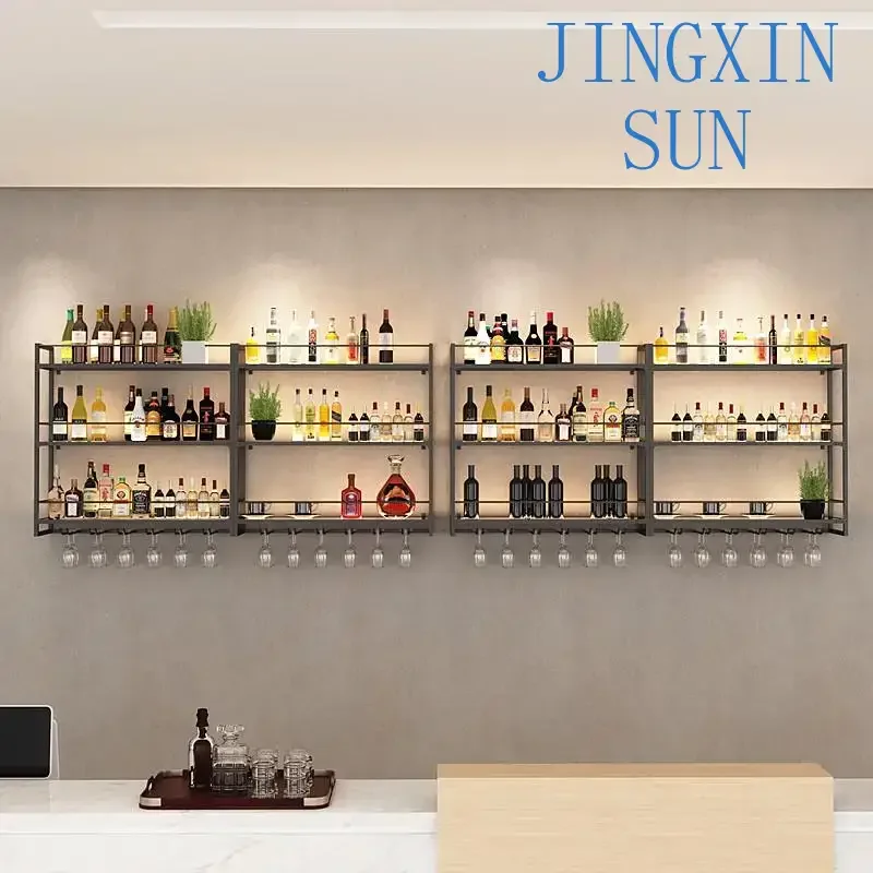 Bottle Living Room Wine Cabinet Kitchen Wall Mounted Restaurant Club Wine Rack Buffet Drink Holder Adega Barzinho Home Furniture