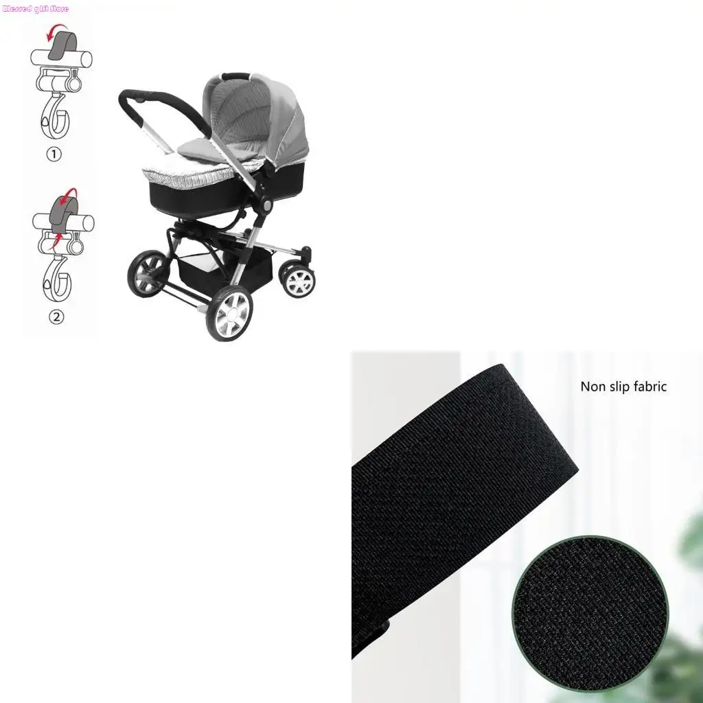 D0JC Baby Strollers Hook 360 Degree Rotation Infants Cart Hook for Bag Drooling Towel Pram Hanger Mother Essential Product