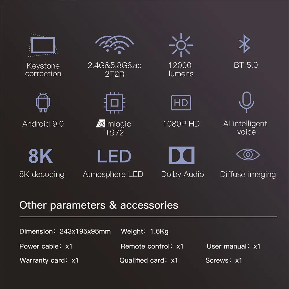 Topleo Phone Mirroring LCD Projector Home Theater Office Home Education Hotel Movie Beamer Hd 1080p Android Projector