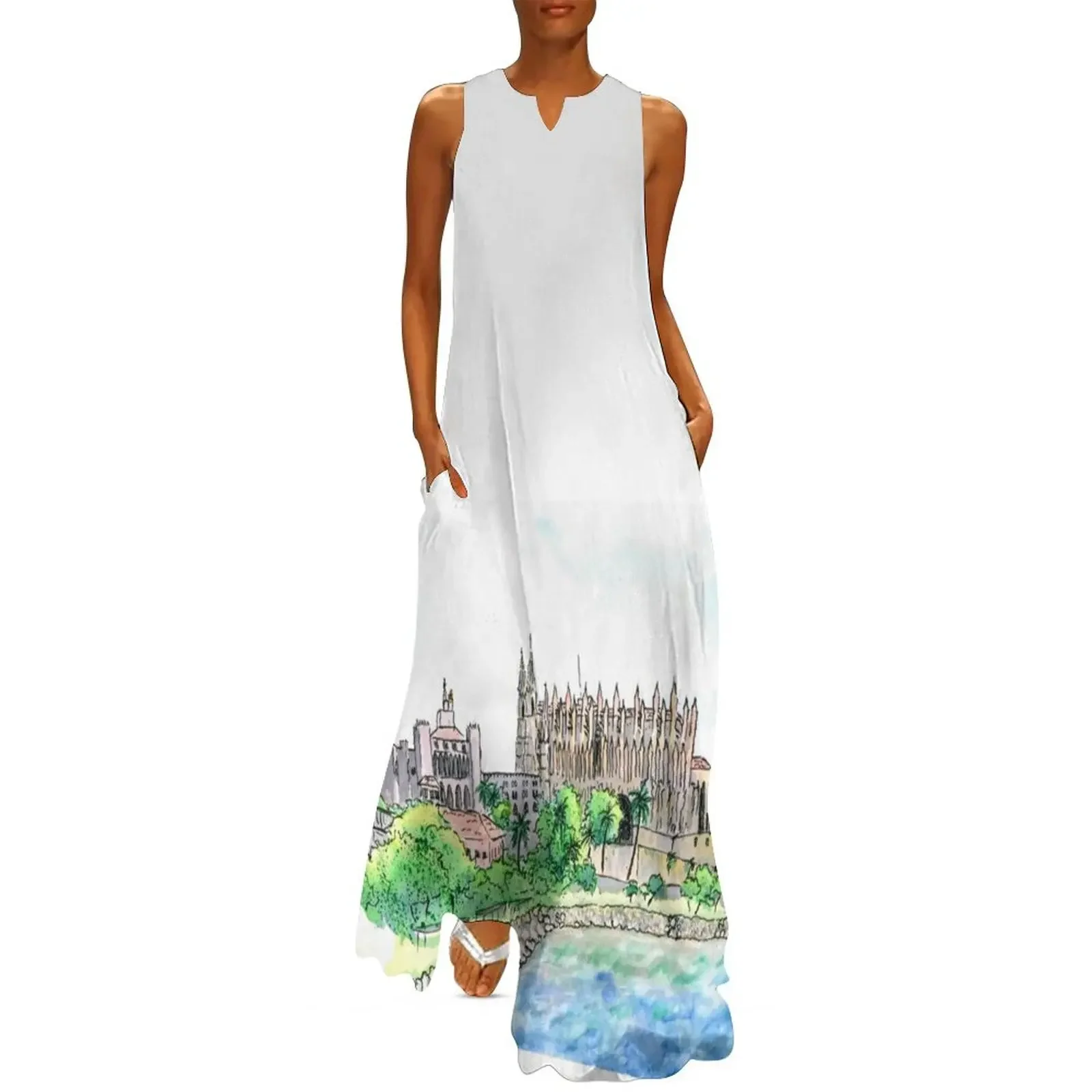

Palma Cathedral & Almudaina Long Dress evening dress summer women's dress 2025 Dance dresses
