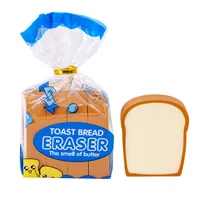 4Pcs/Lot Cute Toast Bread Eraser School Stationery Creative Kids Writing Drawing Rubber Pencil Eraser Funny School Supplies Gift 5