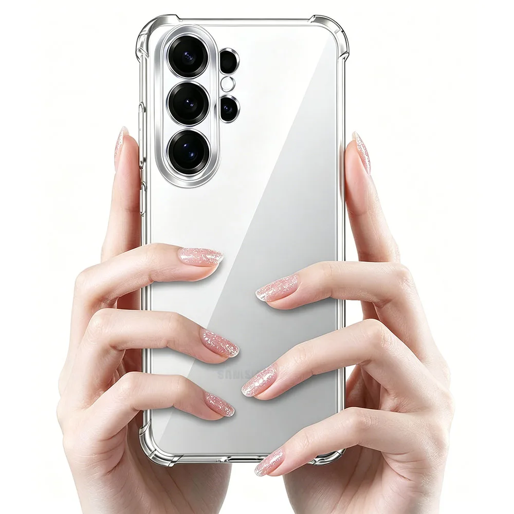 S26Ultra Shockproof Transparent Soft Case For Samsung Galaxy S26 S25 Edge S24 S23 S21 FE S22 Ultra Plus S26+ Ultra Thin Cover