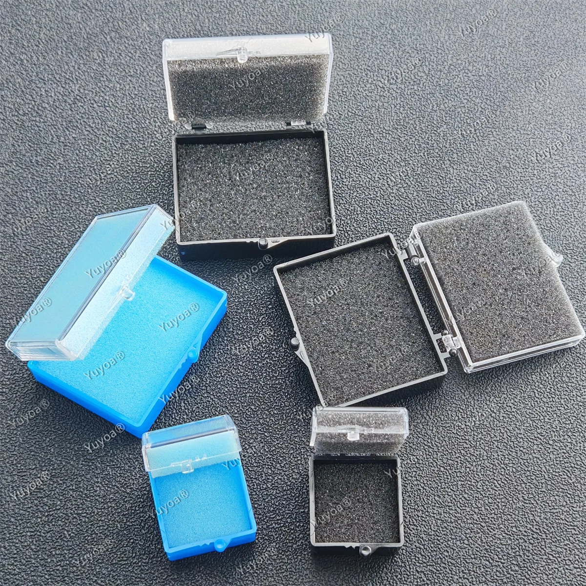 100pcs Implant Denture Crown Sponge Case Dental Veneer Fake Teeth Storage Box 1 inch 2 inch Denture Retainer Box with Foam