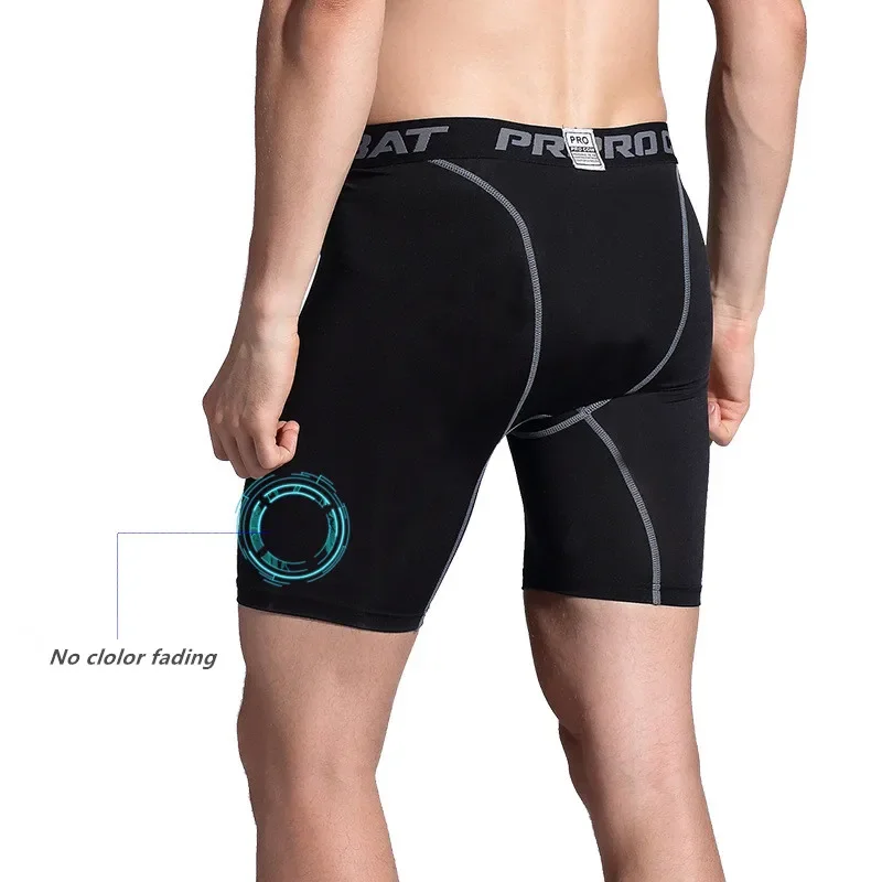 Pantalones cortos ajustados de compresión para hombre, Shorts de secado rápido para entrenamiento, gimnasio, correr, capa Base, 3XL