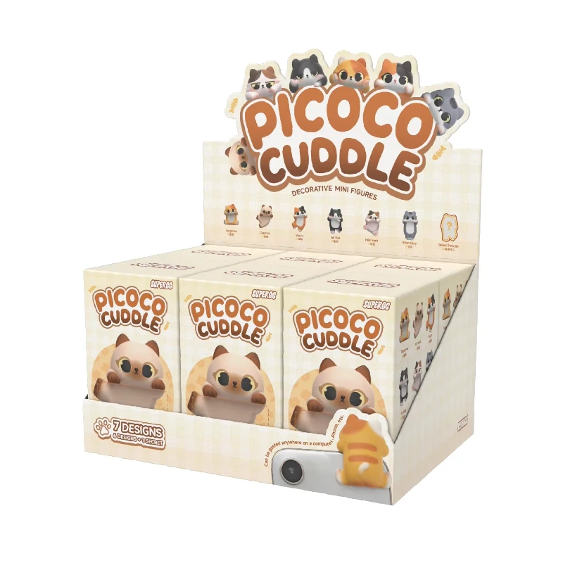 Supergg Picoco Niedliche Katzen-Hippers Blindbox Anime-Minifiguren Handy-PC-Ornamente Geburtstagsgeschenk Puppendekorationen