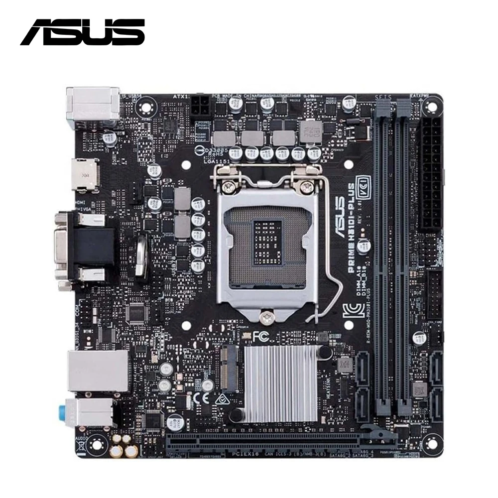 asus prime h310i plus motherboard placa principal usada chipconjunto h310 mini itx intel lga 1151 suporte 8th 9th gen core 01