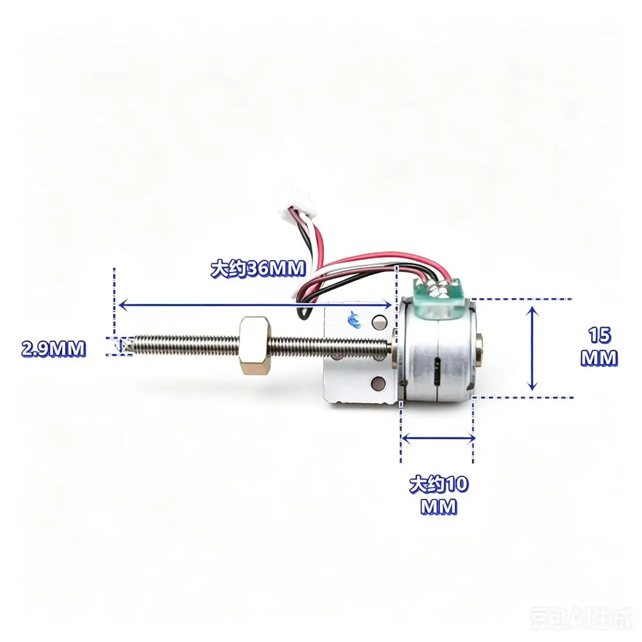 

2-Phase 4-Wire Stepper Motor 15BY Mini 15mm Linear Screw Rod Copper Nut Moving Block Stepping Motor