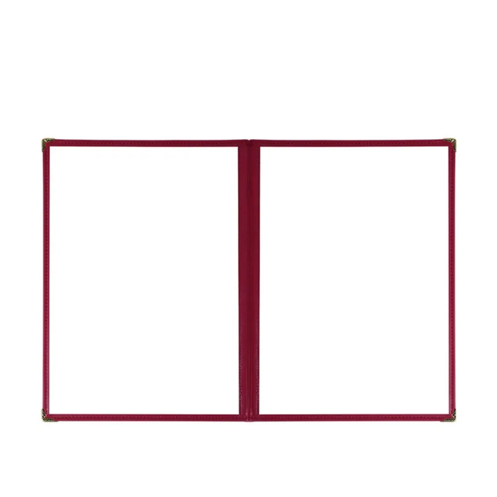 Cubierta de menú transparente de PVC plegable, libro de exhibición de precios de menús reutilizable A4, paneles dobles, esquinas de Metal, carpeta de hojas sueltas, Bar y cafetería
