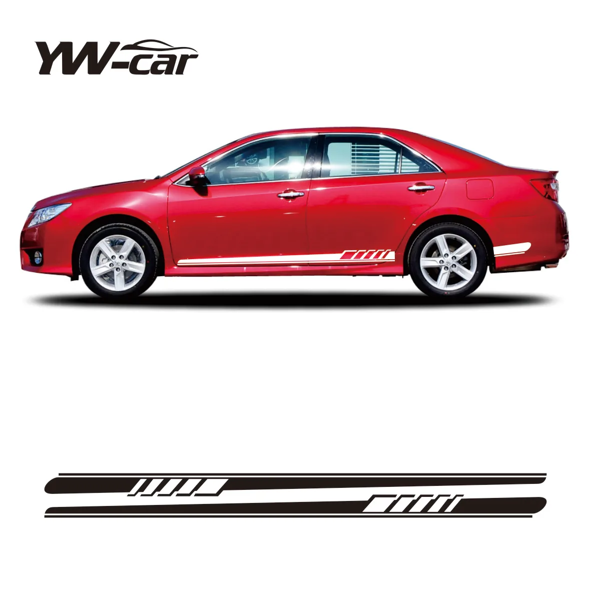

2Pcs Racing Sport Car Body Door Side Stripes Skirt Stickers for Toyota Camry Auto Decor DIY Vinyl Film Decal Car Accessories