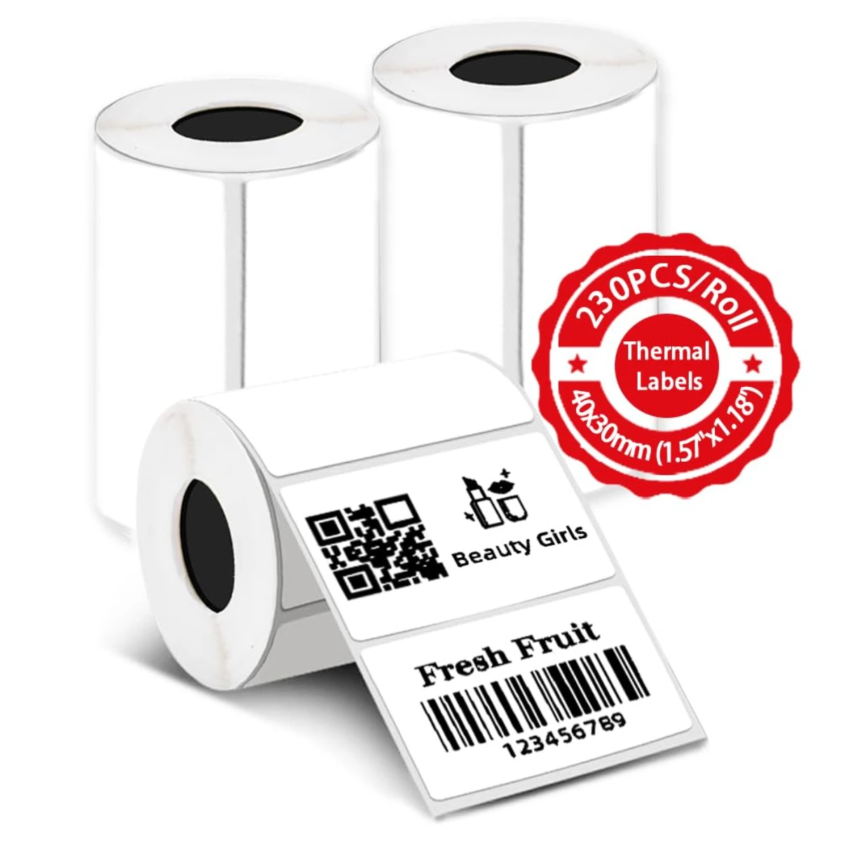 690Pcs Thermal Paper Stickers, 3 Rolls 1.57''x1.18''(40x30mm) for Thermal Label Printer T50M Pro, PL70E, M110, Waterproof Label