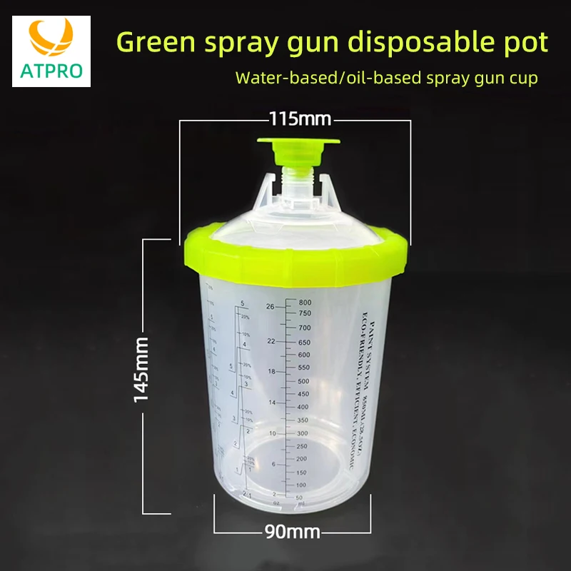 50 Sets Of 800 Ml Spray Gun Pot Disposable Wash Pot Car Paint Spray Gun General Paint Cup On The Pot