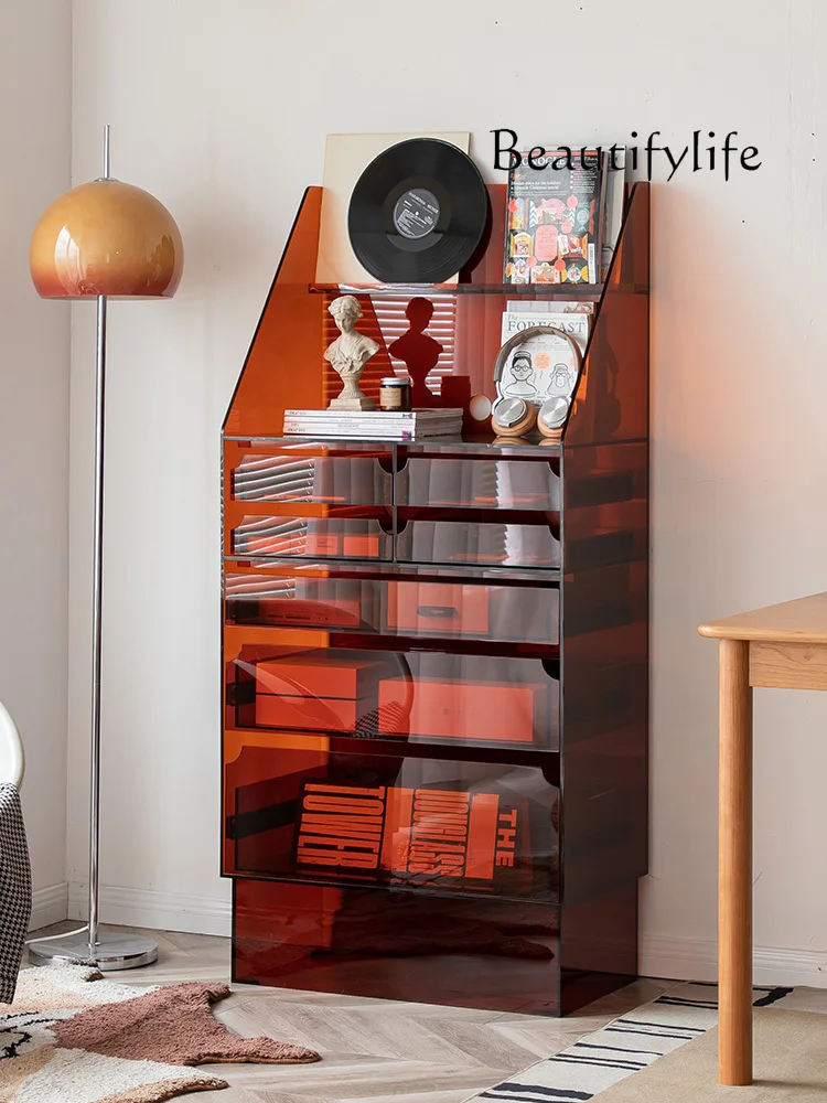 

Nordic Acrylic Chest of Drawers Modern Minimalist Living Room Magazine Cabinet