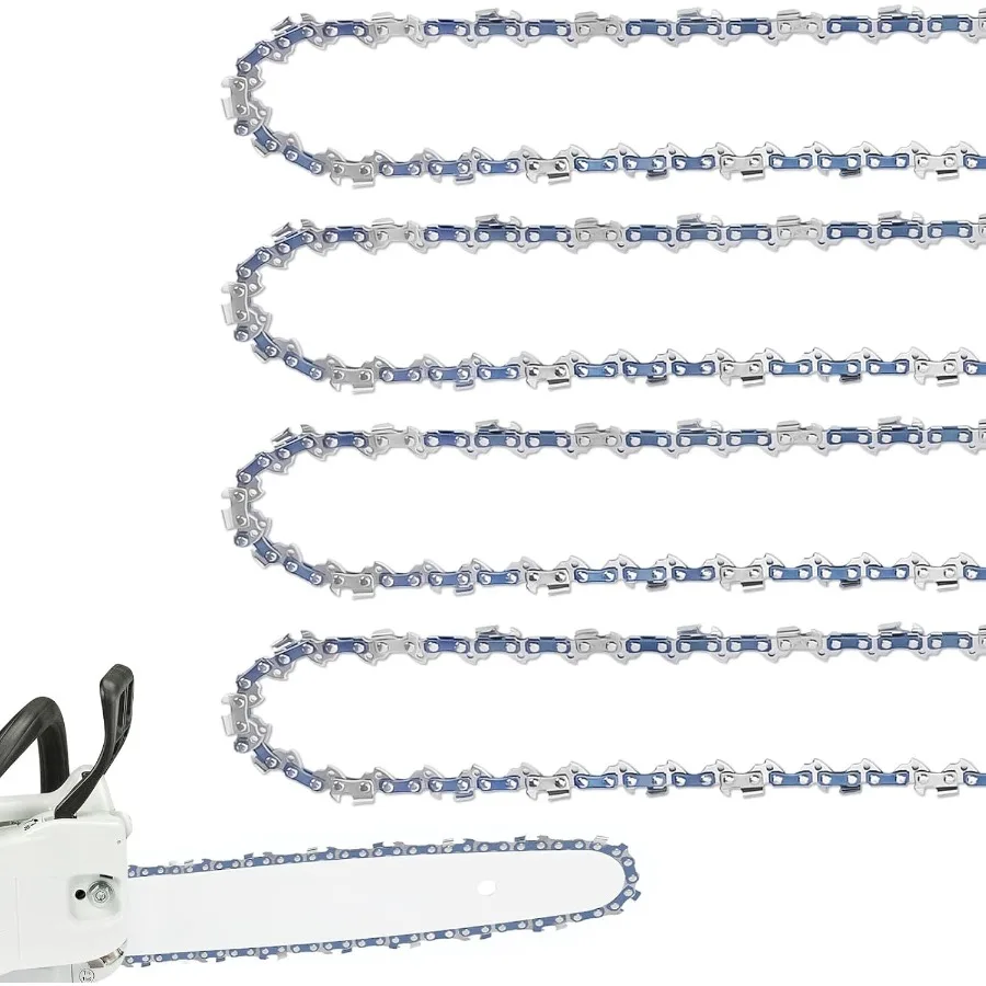 4 عبوات من سلسلة المنشار مقاس 10 بوصة مقاس 3/8 بوصة LP Pitch.043 بوصة مقياس 40 وصلة محرك تناسب Milwaukee Ryobi Worx Craftsman والمزيد