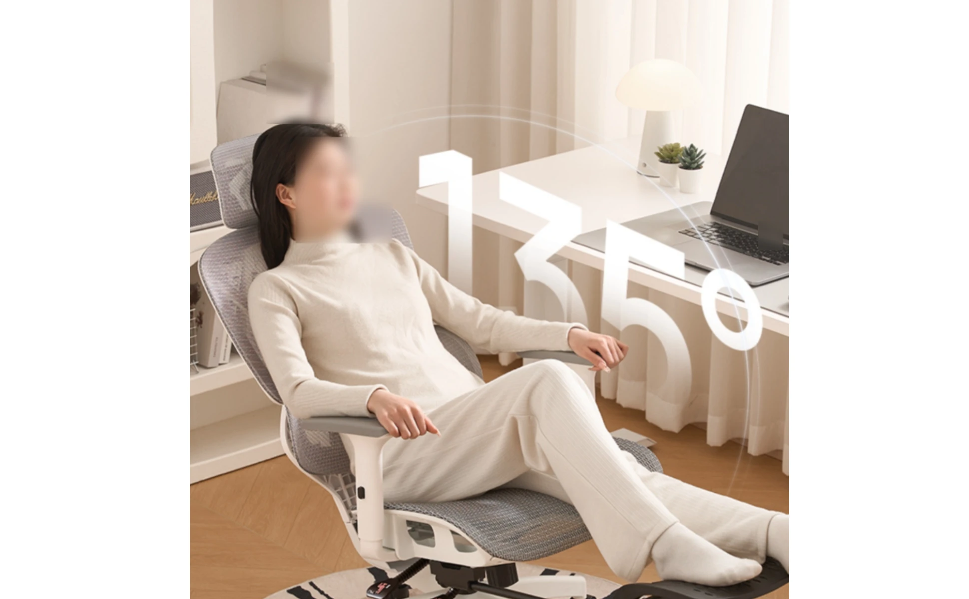 High Back Swivel Chair with Breathable Mesh Padded Armrests Adjustable Headrest Lumbar Support for Modern Work Station