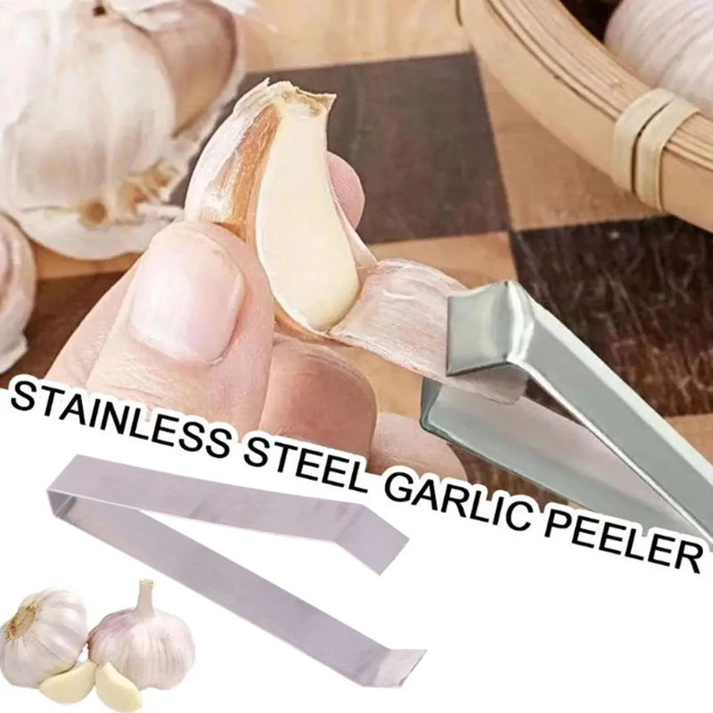 1PCS Stainless Steel Garlic Peeler Quickly Garlic Peeling Pig Hair Plucking Clip Manual Tweezers Gadgets Kitchen Accessories