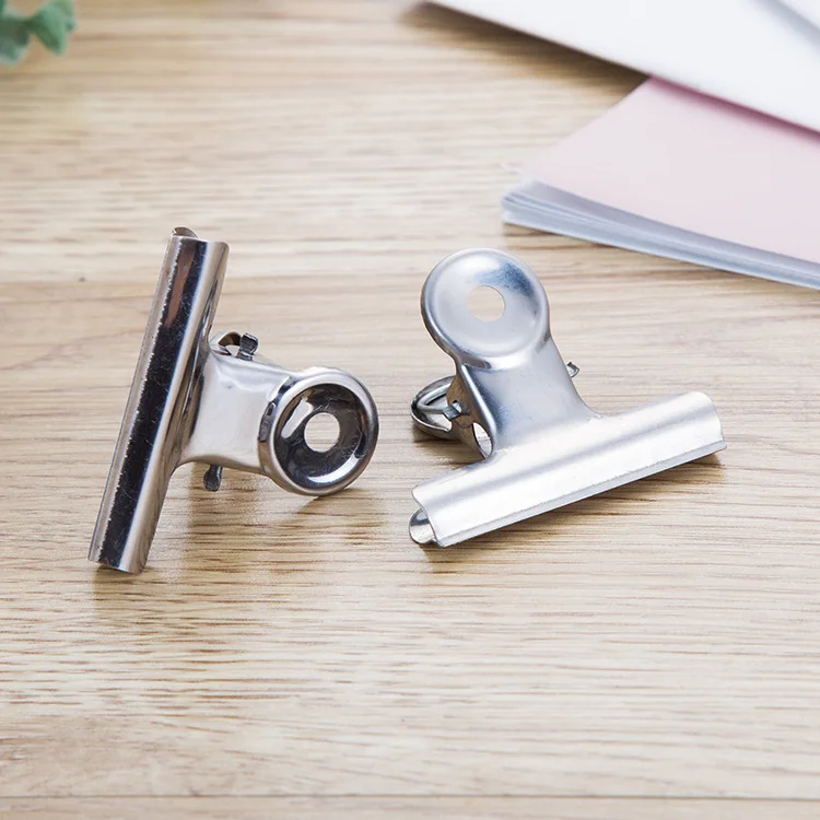 10pcs 38mm Metal Bulldog Grip Clips Food Bag File Ticket Binder Photo Money Organizer Kitchen Office Supply DH49