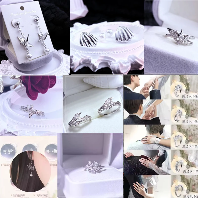 

Love And Deepspace Game Peripherals Ring Sylus Xavier Rafayel Zayne Caleb Marry Ring Cosplay Earrings Ear Clip High Quality