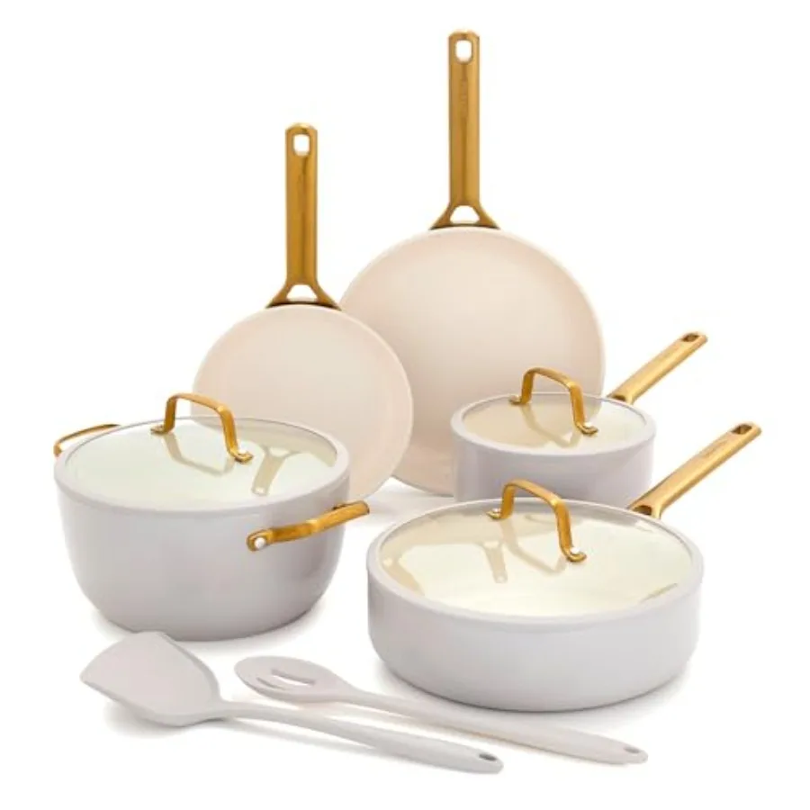 

Nonstick Reserve Pro 10 Piece Cookware Set NSF Certified Ceramic Hard Anodized PFAS-Free Pots Pans with Lids Stainless Steel Ha