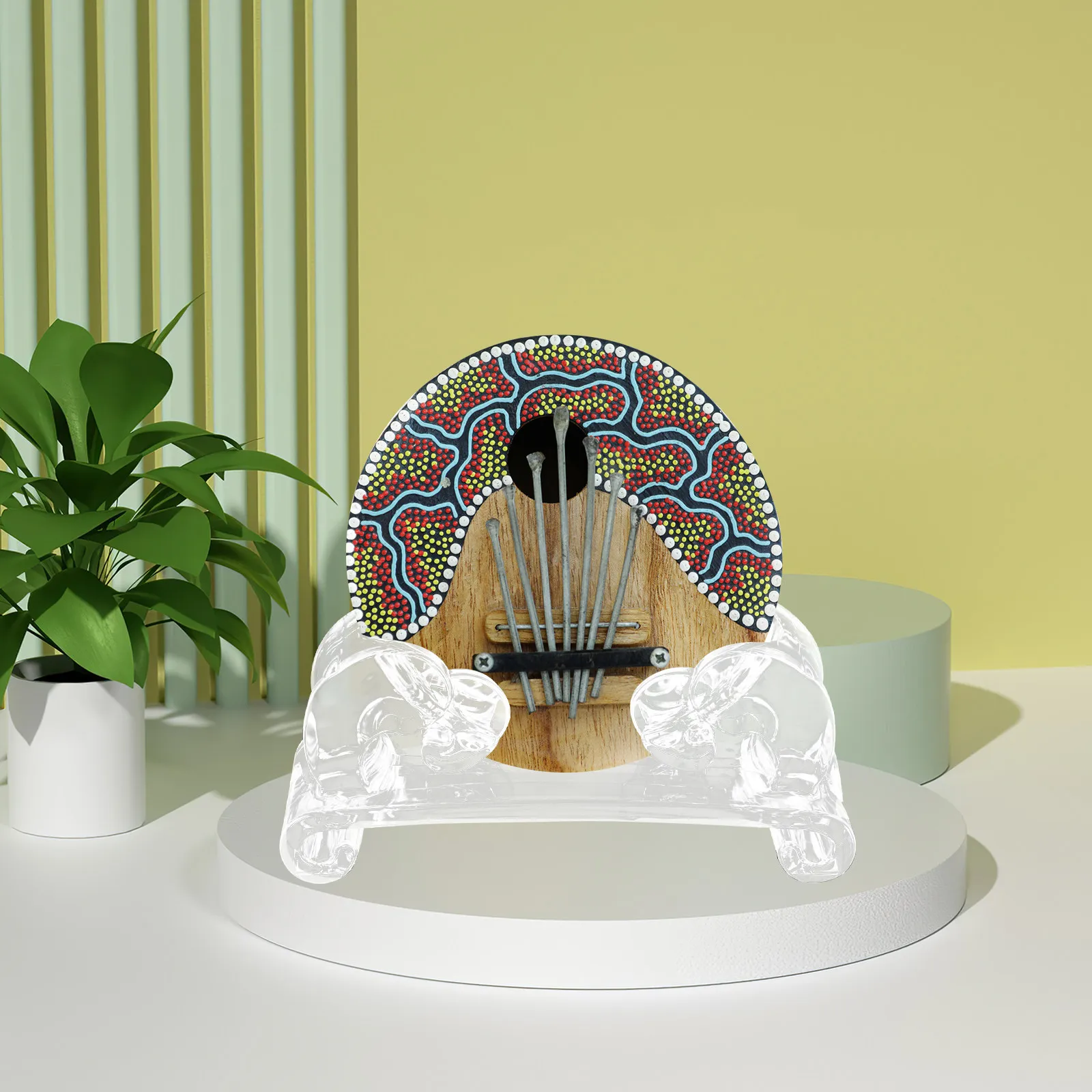 2Pcs Transparent Acrylic Kalimba Stand Thumb Piano Holder Portable Display Rack for Organizing Storing and Showcasing