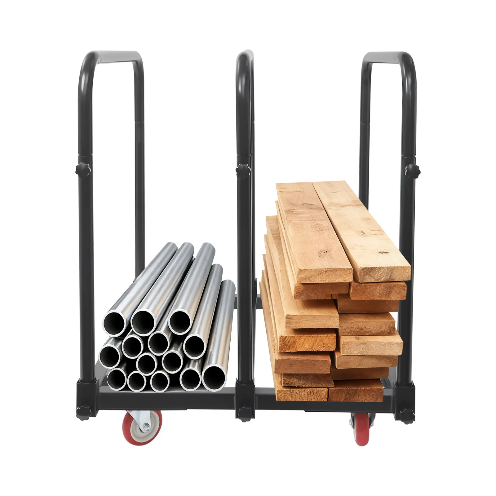 4 inch zwarte zware paneelwagen 1400 lbs stabiele montagepaneel vrachtwagenpaneelwagen met 4 universele wielen