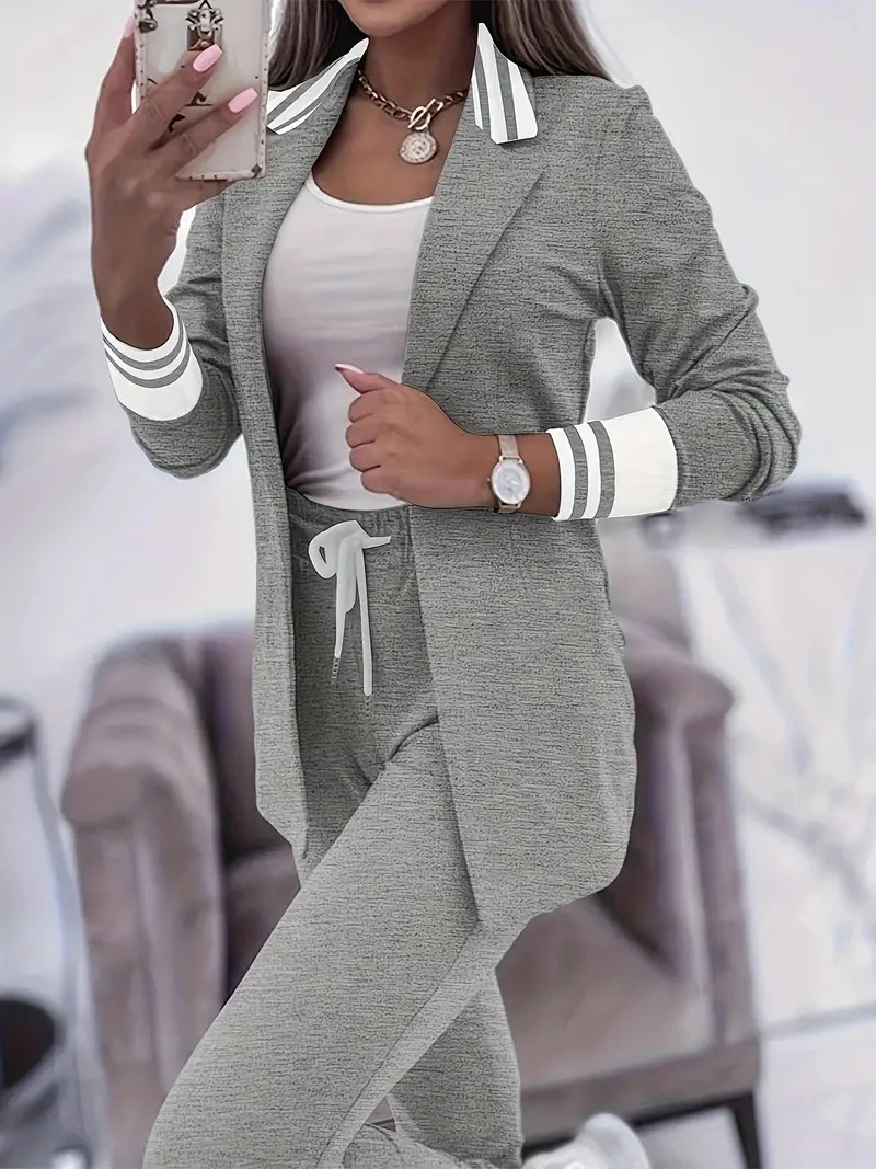 Foreign Trade Cross-Border Suit Set, Cross-Border New Suit Two-Piece Set, Niche Women's Long Sleeved PantsWL008+MR7