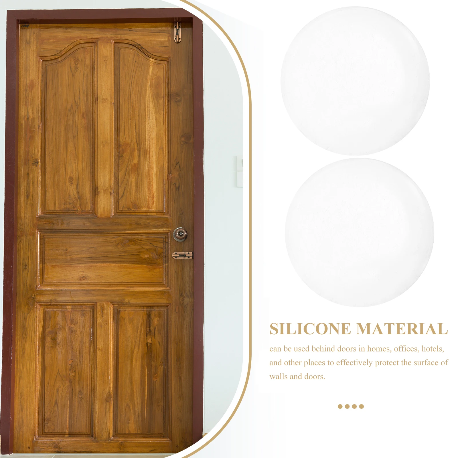 

12pcs Round Silicone Stopper Wall Protector Clear Bumper Self-Adhesive Door Knob Guard For Home Office Transparent Door Stops