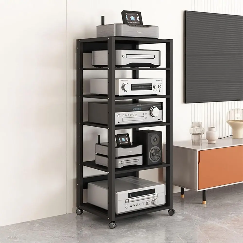 

6-Tier Adjustable Wood AV Media Stand for Home/Office/Entertainment, 50x40x131cm, 6-Tier Color Option