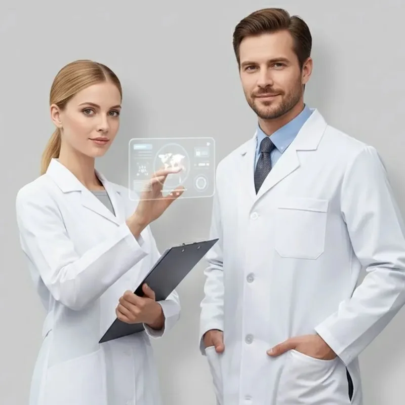 Blouse de laboratoire unisexe à manches longues, uniforme de médecin pour laboratoire universitaire d'hôpital