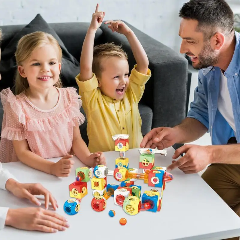 Marmeren racesporen voor kinderen Hersenontwikkeling Bricks Kit Marmeren bouwstenen Klassieke blokken Doolhof Track Sets Educatief voor