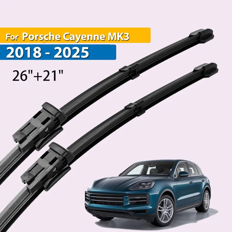 

Wiper Front Wiper Blades For Porsche Cayenne MK3 2018 - 2025 Windshield Windscreen Window Car Rain Brushes 26"+21"