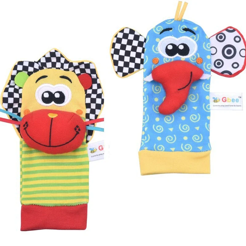 Baby Toys 0 6 12 Months Cute Stuffed Animals Baby Rattle Socks Wrist Baby Rattles Newborn Toys Make Sounds Games For Babies