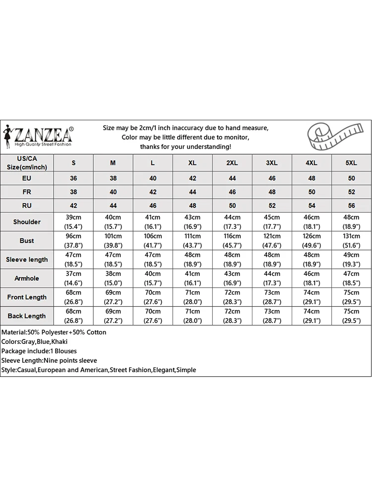 ZANZEA-Chemisier plissé à carreaux pour femme, tunique boutonnée, col montant, mode décontractée élégante, automne, 2024