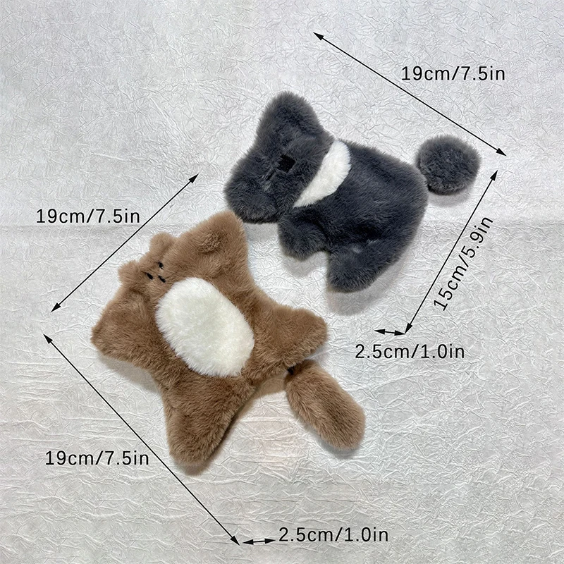 Cute Squirrel Koala Pencil Case Cosmetic Bag Plush Pen Pouch Large Capacity Storage Bag School Supplies Stationery Box