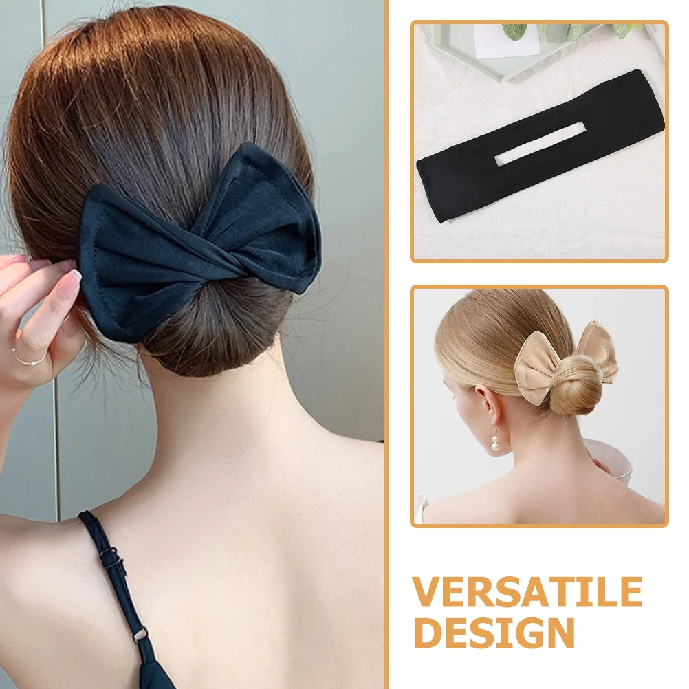 

3 Pcs Bun Maker Tools Elastic Bands Lazy Bow Shaper Roller For Styling Medium Long Hair Accessories Hair Care Styling