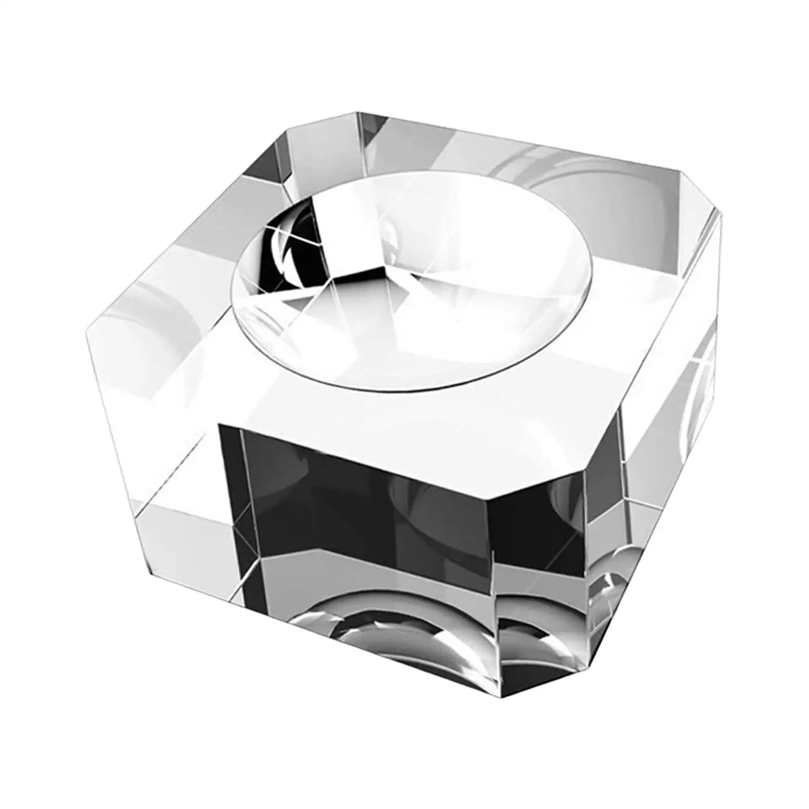 Round Ball Display Stand Base Square Acrylic Holder for Bowling Sphere Home Office Decor