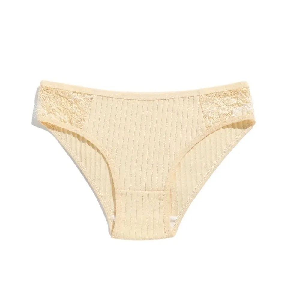 

Breathable Lace Lace Underpants Low Waist Solid Color Women's Underwear Briefs Cotton Triangle Panties Girls
