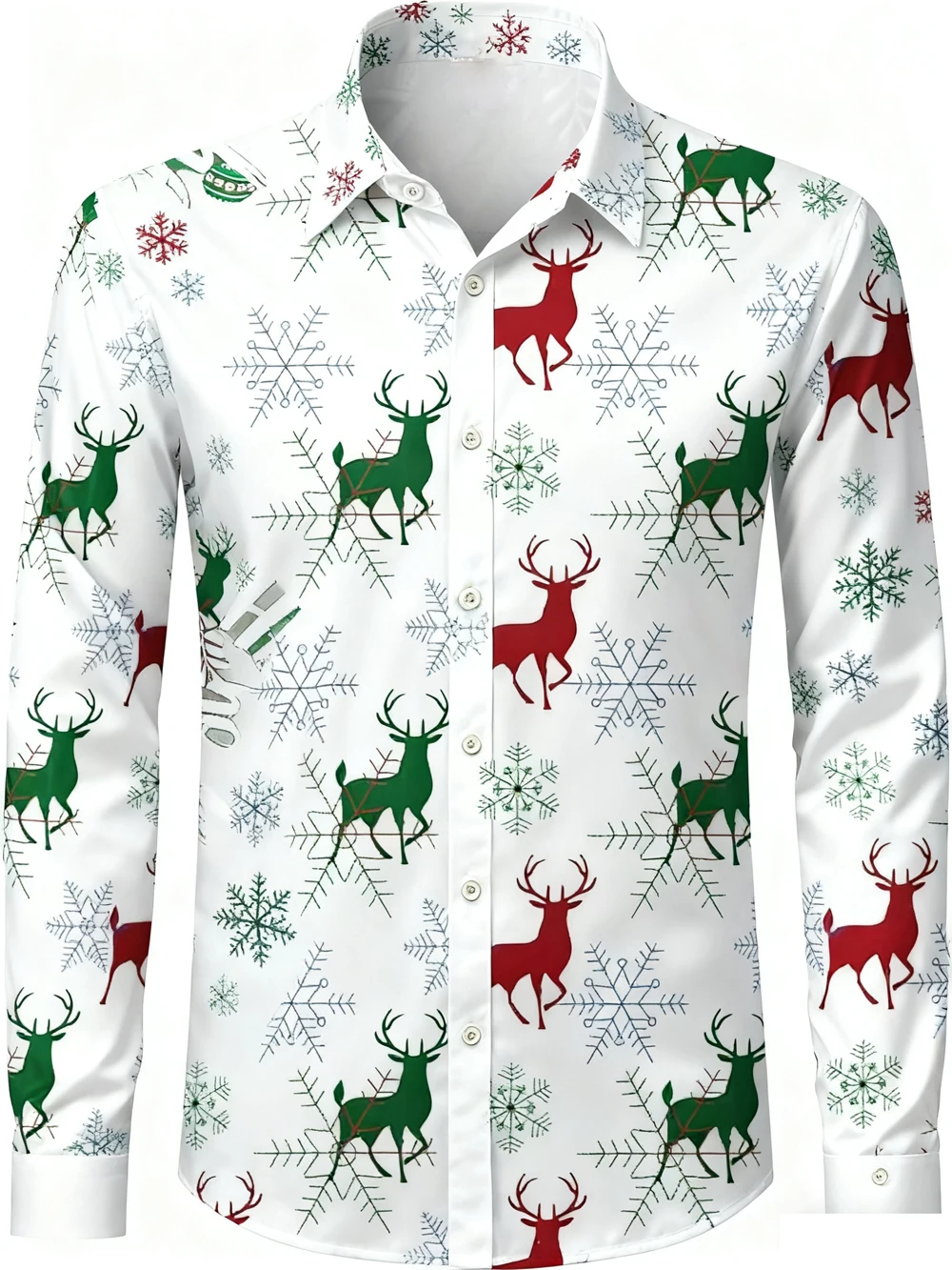 Men's New Christmas Letter Reindeer Printed Shirt New Year's Festive Holiday Red Casual Party Outdoor Top Gift