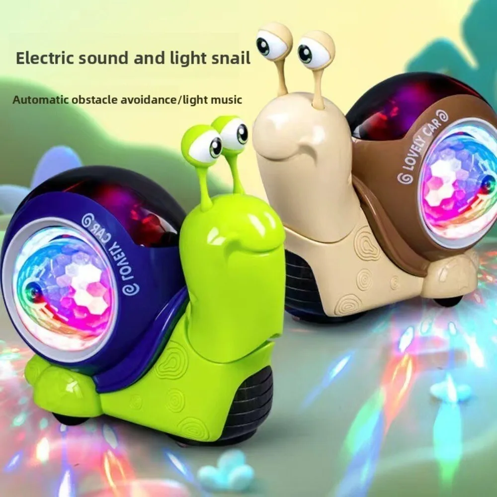 

Electric Powered Snail Toy for Kids with Automatic Obstacle Avoidance and Light Up Movement for Interactive Play Fun Indoors