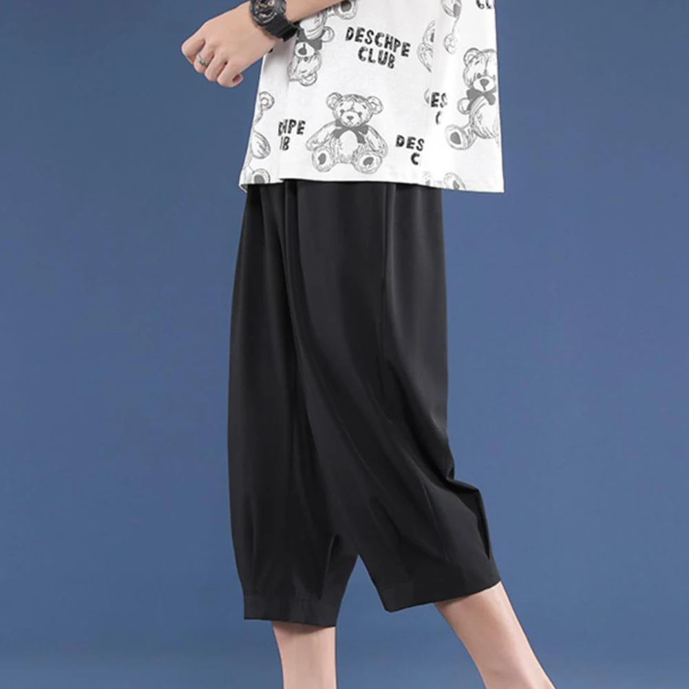 

Breathable Cropped Pants Korean Casual Pants Summer Suitable Comfortable Fit Lightweight Design Regular Length