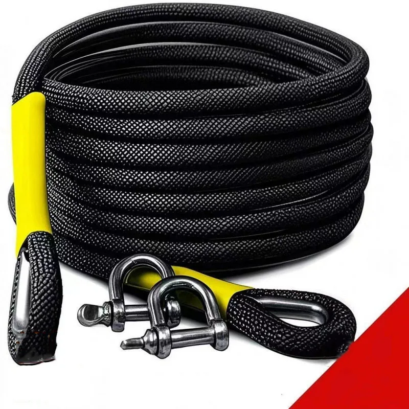 Corda de Reboque para Carro, Gancho de Reboque para Veículos Off-Road, Cinta de Reboque para Carro, Corda de Resgate, Versão Aprimorada, Acessórios Veiculares Confiáveis e Resistentes ao Desgaste