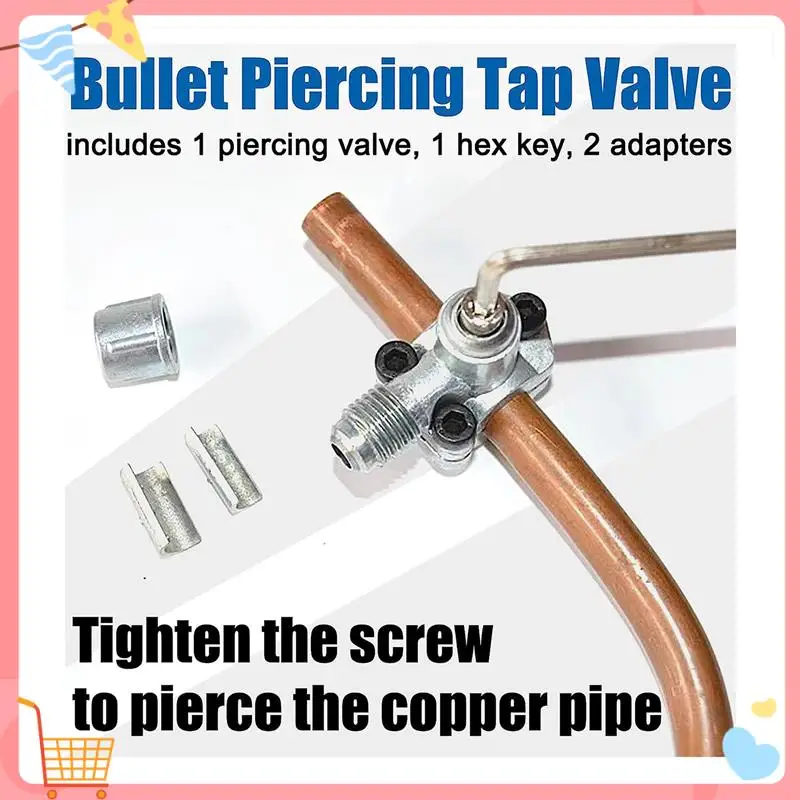 

1Set ACR134A Refrigerator Freon Recharge Kit AC Charge Hose With Gauge Metal Blue 134A Refrigerator Recharge Kit