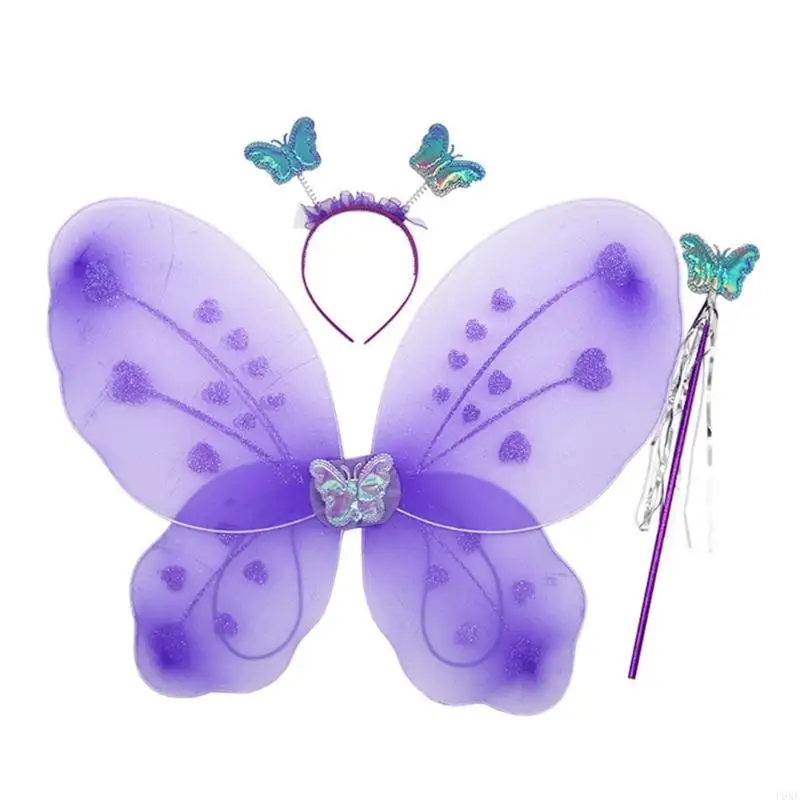 U6XE Dress Up Wing Butterfly Fairy Performance Costume Angel Wing for Kid Girl Womens