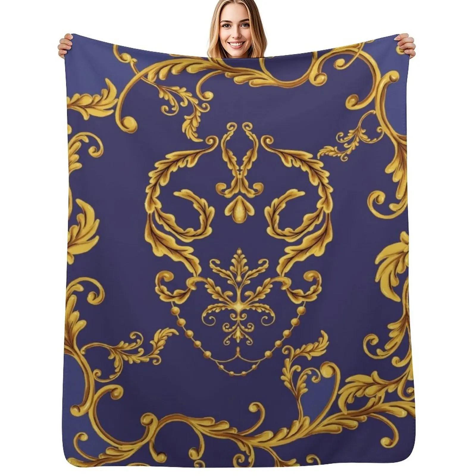 

Royal Gold Throw Blanket Thermals For Travel Tourist Blankets For Bed Loose Blankets