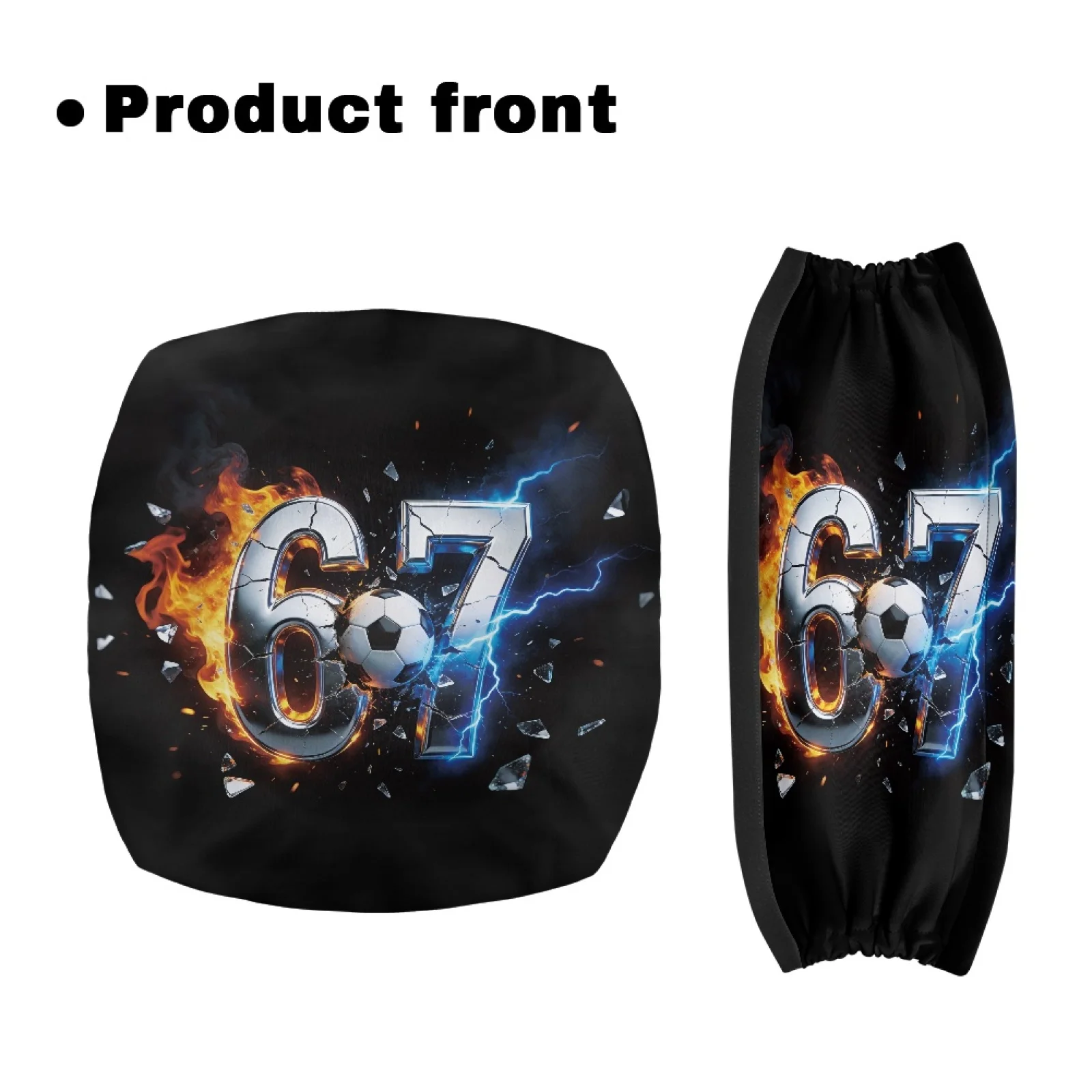 Coloranimal Fire Ice Soccer 67 2 Pcs Walker Cover Adjustable Rollator Walker Seat Back Covers for Ladies