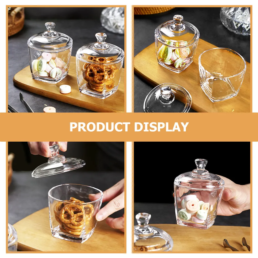 

Набор из 2 прозрачных стеклянных банок для хранения с герметичной крышкой для чая, закусок, конфет, печенья, кухонный органайзер