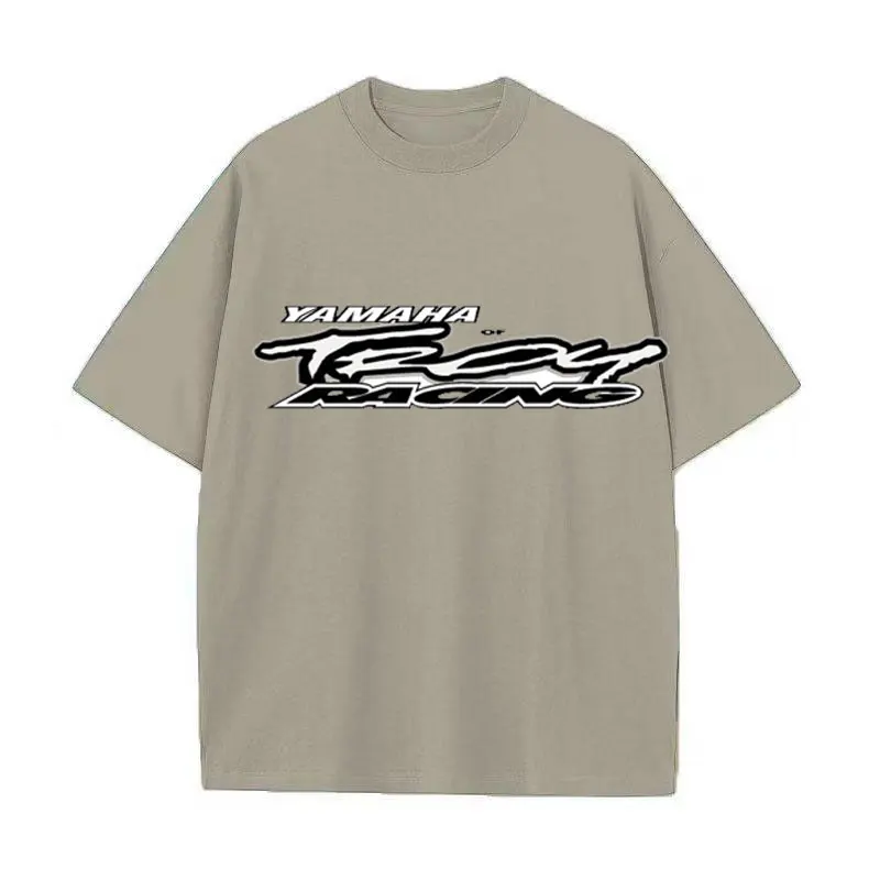Yamaha Hot Men's Street Style Printed T-Shirt Yamaha Retro Pattern Loose Version Hip Hop Short Sleeve Trend Cotton Urban Fashion