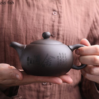 Purple Clay Pot Handmade Teapots Tea Making Utensils Ceramic Teaware Tea Making Tools Afternoon Tea Pot Teas Infuser Craft