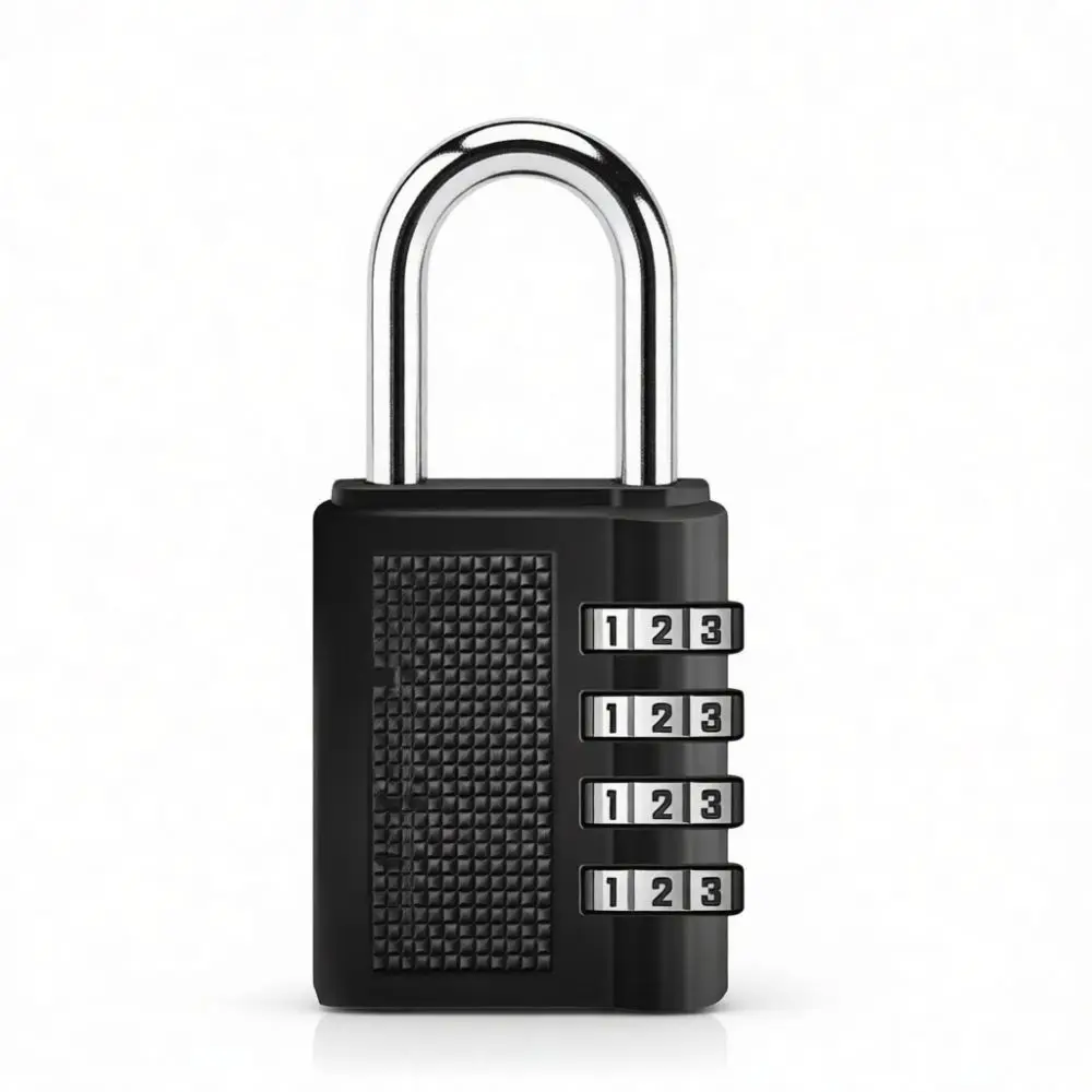 Resetable Combination Padlock 4 Dial Security Lock For School Locker Luggage Backpack Gym Outdoor Waterproof Accessory