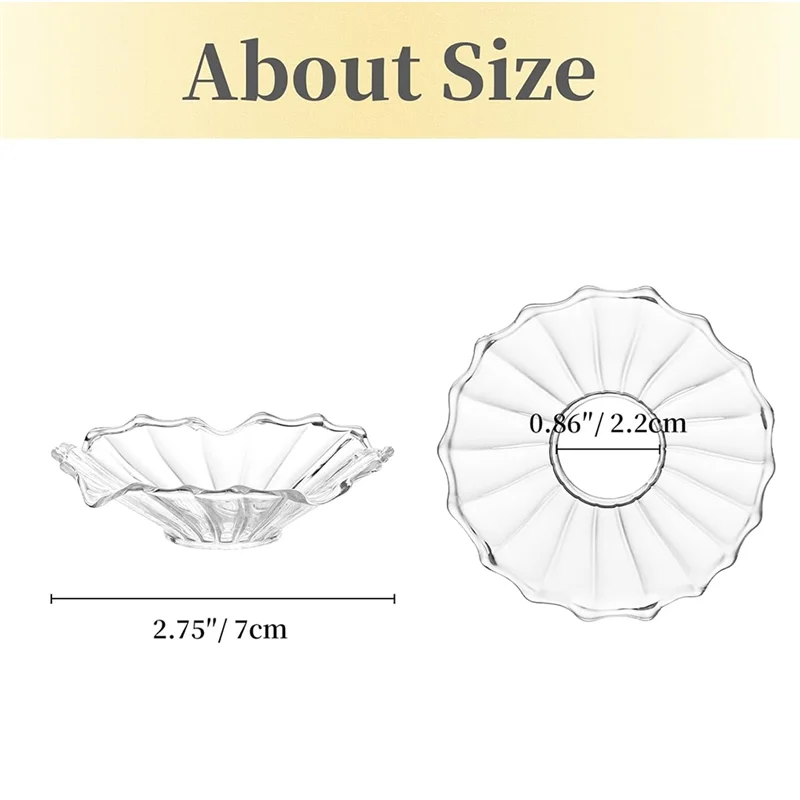 THIVN-12 PCS แก้ว Bobeches สําหรับเชิงเทียน TAPER เทียนสําหรับตาราง Centerpiece งานแต่งงาน