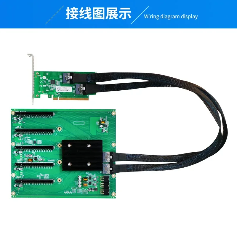 PCIE to 8654 adapter card 1 to 5 PCIE 4.0 X16 graphics card server GPU board